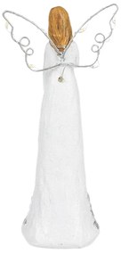 Vianočná dekorácia Anjel so svietiacimi krídlami, polyresin, 19 cm