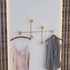 Kovový nástenný vešiak v zlatej farbe Dama-A – Kalune Design
