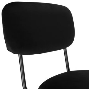 Jedálenská stolička LOUIS zamatová, čierna