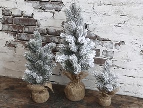 Zasnežený vianočný stromček v jute Fleur Fir Snow - 30cm