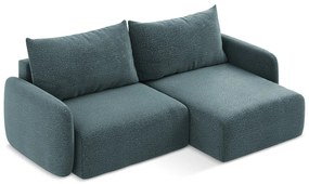 Tyrkysovomodrá rozkladacia/s úložným priestorom rohová pohovka (pravý roh) Kalena – Makamii