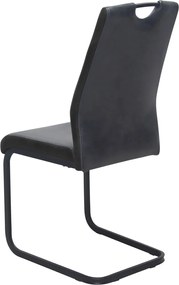 Jedálenská stolička Rindul, antracitová látka v optike lesklej kože