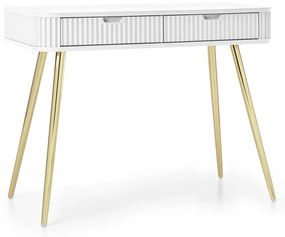 Toaletní stolek Zova 103 cm bílý/zlatý