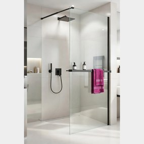 Novoterm Sprchová zastena Walk-in NV-Grace 120 BL, čierna/transparent - bez vaničky