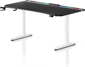 Elektrický herný stôl RGB s držiakmi, čierno-biely, 160 cm: Diablo X-Forge 1600