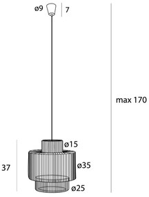 MAXLIGHT P0586 - Luster na lanku LABRIZ 1xE27/15W/230V pr. 35 cm béžová