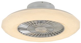 Inteligentný stropný ventilátor strieborný vrátane LED s hviezdicovým efektom stmievateľný - Clima
