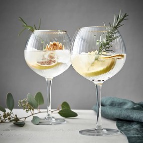 GOLDEN TWENTIES Pohár na gin so zlatým okrajom 650 ml