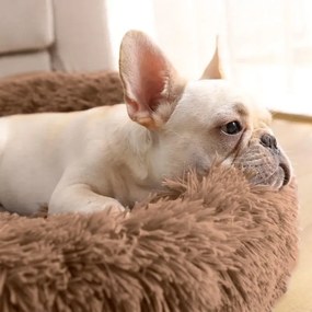 PuppyJoy Donut, okrúhly vankúš pre psa 100cm, veľkosť L, PJ-011, hnedá, HOM-50059
