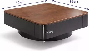 LuxuryForm DESIGN Konferenčný stolík MODENA 80 × 80 cm – hnedý, béžový (set)