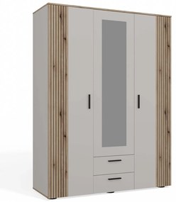Šatníková skriňa so zrkadlom AVA 150 cm dub evoke/kašmírová
