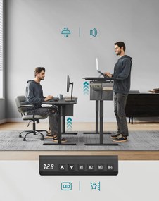 Elektricky nastaviteľný písací stôl Vasagle Foral 140 cm čierny