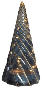 SIRIUS Svetelný stromček LED, sklo, 23,5 cm, čierny