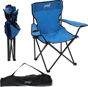 Turistická skladacia stolička modrej farby