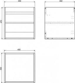 Mexen Box-A, závesná skrinka 45 cm, orech, 91AX1-0450-470-1-86