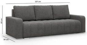 Trojmiestna rozkladacia sedačka ABRIELLE krémová