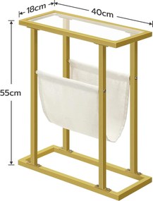Odkládací stolek Vasagle Fido 40 cm zlatý/čirý