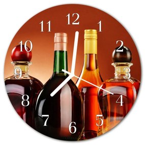 Nástenné sklenené hodiny Alkoholy fi 30 cm