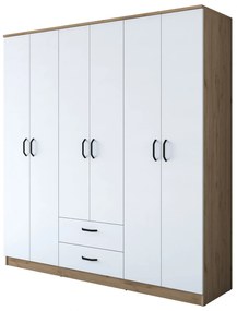Šatní skříň BA 115 180 cm ořech/bílá