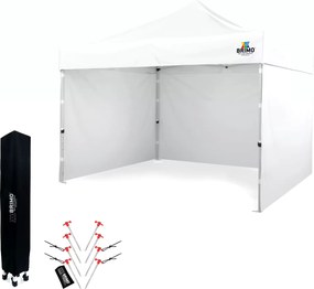 BRIMO Nožnicový párty stan SUPER oceľ 3x3 m s 3 stenami biely