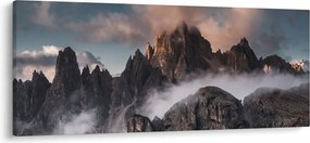 Obraz - Talianske dolomity schované v hmle (120x50 cm)