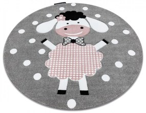 Dywany Łuszczów Detský kusový koberec Petit Dolly sheep grey kruh - 120x120 (priemer) kruh cm