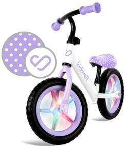 Kidwell Rebel LED balančný bicykel pre deti – LED ráfiky, EVA kolesá 28 cm, bez batérií