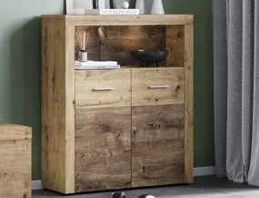 Skrinka s priehradkou Fly, dub artisan/dub ribbeck%