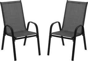 Garden Line SADA 2 ČIERNYCH ZÁHRADNÝCH STOLIČIEK 54 x 72 x 96