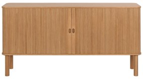 Nízka komoda v dekore duba s posuvnými dverami v prírodnej farbe 160x80 cm Langley – Actona