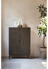 Tmavohnedá skrinka v dekore duba 90x130 cm Arun – Unique Furniture