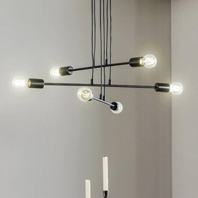 Závesná lampa Multipo 6, šesť-plameňová čierna