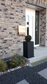 Kvetináč BLOCK, sklolaminát, výška 60 cm, antracit