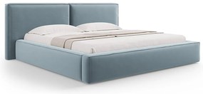 Micadoni Jodie dizajnová posteľ - Svetlomodrá, Zamat, 180 cm