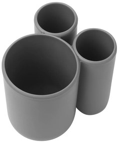 Sivý plastový téglik na zubné kefky Touch – Umbra