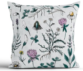 Bavlnená obliečka na vankúš Renforcé 40 × 40 cm - Herbár mentolový