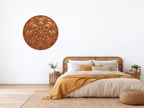 Medená mandala reliéfna textilná prelepiteľná nálepka na stenu arch 46 x 45 cm