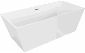 Mexen Lita, voľne stojaca vaňa 170 x 75 cm, biela, chrómový prepad, 52121707500-01