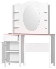 PC stolík Luna LN03 + Nadstavba Luna LN06, Farby: biela / ružová + biela
