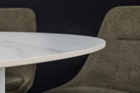 Okrúhly jedálenský stôl Parthenia 120 cm vzor biely mramor