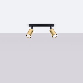 Sollux SL.1383 - Bodové svietidlo WINX 2xGU10/10W/230V čierna/zlatá