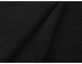 Čierna rozkladacia/s úložným priestorom rohová pohovka z textílie buklé (ľavý roh/s leňoškou) Kyoto – Cosmopolitan Design