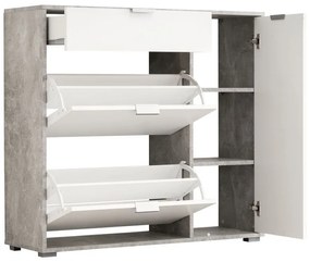 Kombinovaný botník Triss - biela/beton