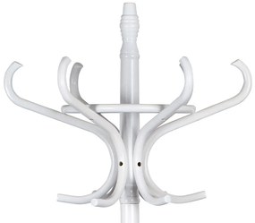 Autronic - Vešiak drevený stojanový, masív topoľ a breza, biely matný lak, výška 185 cm - F-2059 WT