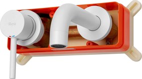 Rea Lungo, umývadlová podomietková batéria + BOX, biela, REA-B9559