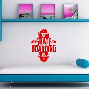 Veselá Stena Samolepka Skateboarding Farba: červená, Veľkosť: 40 x 32 cm