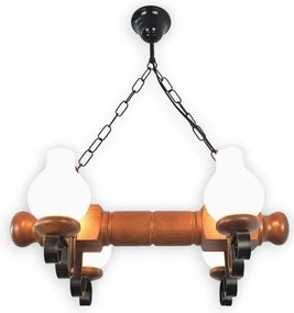 Brilagi - Luster na reťazi RUSTIC 4xE14/40W/230V buk/orech