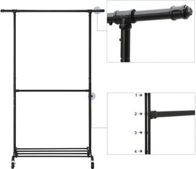 Vešiakový stojan na kolieskach HSR62BK