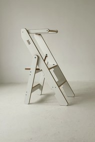 Učiaci montessori detská veža skladacia biela