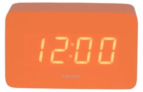 Karlsson 5983OR dizajnové LED hodiny s budíkom oranžová, 10 cm